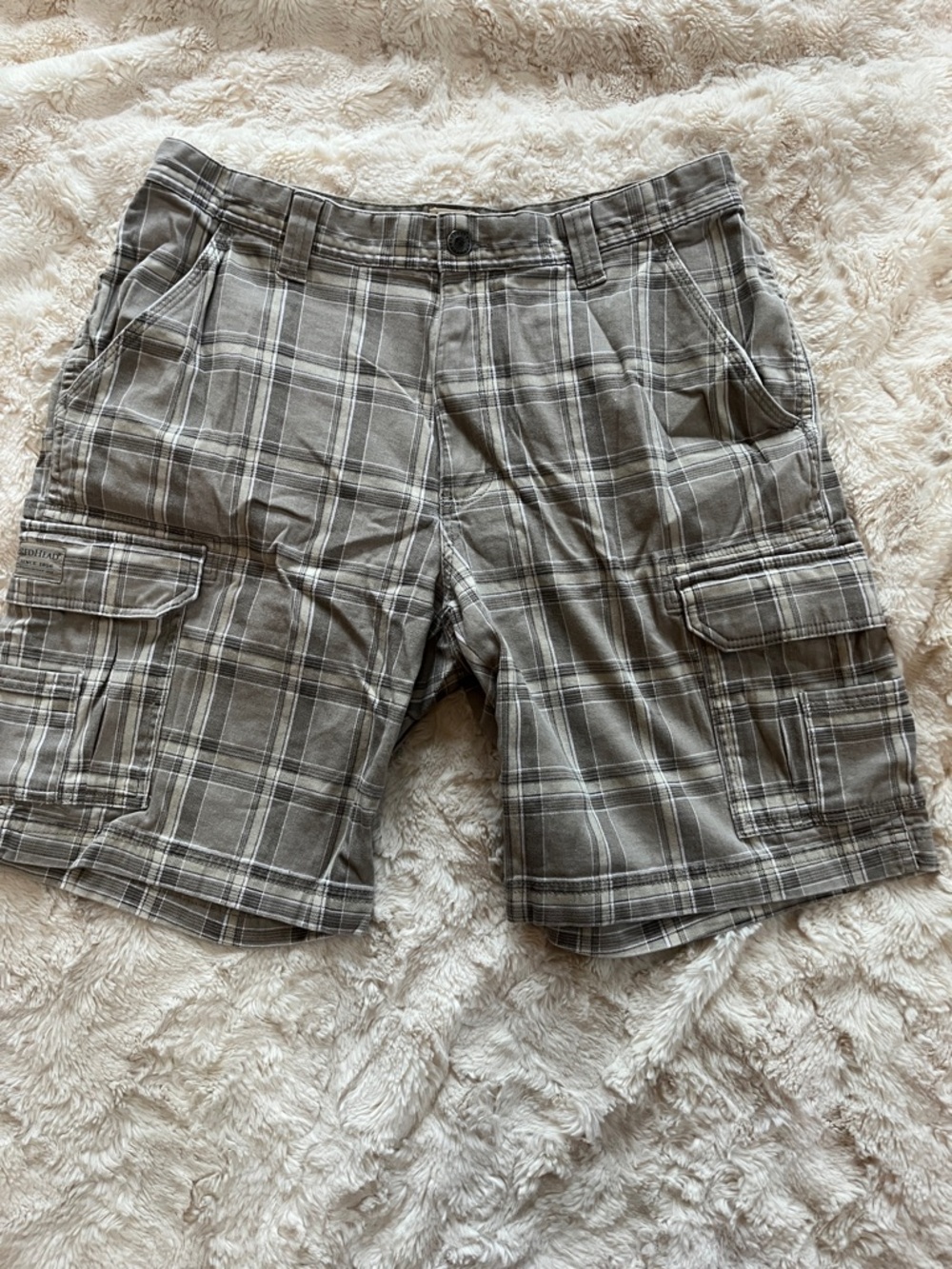 RedHead Men's Plaid Cargo Shorts - Gray & White